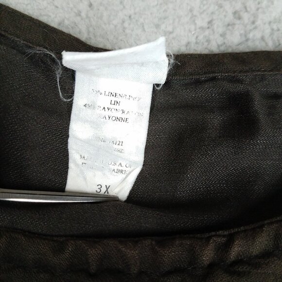Eileen Fisher Linen Blend Tank Top Women's 3X Brown Shell Basic Classic Casual - Picture 9 of 9